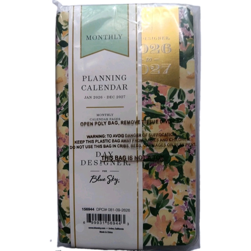 LOT Of 4 Day Designer 2026-2027 Floral Monthly Planner 3.625"x6.125"